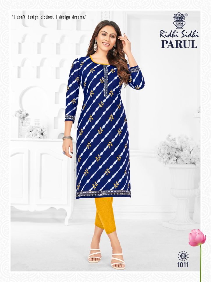 Ridhi Sidhi Parul 1 fancy Regular Wear Cotton Printed Long Kurti Collection